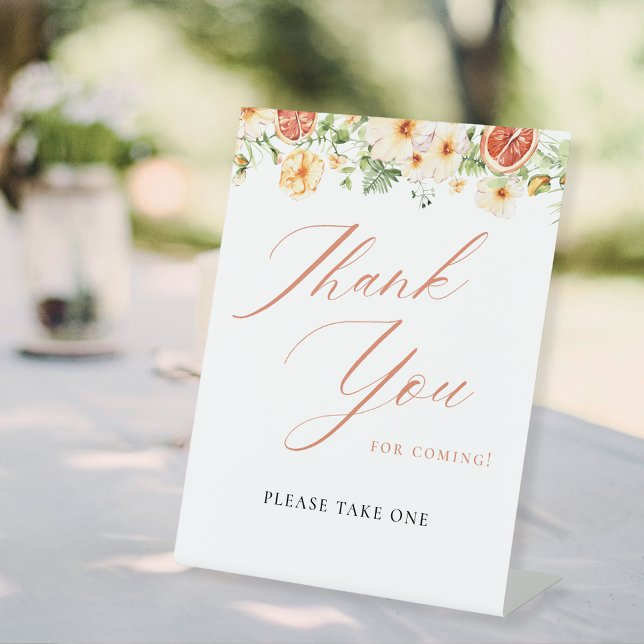 Elegant Citrus Floral Bridal Shower Favour Sign (Creator Uploaded)