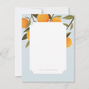 Elegant Citrus Orange Personalised Stationery Card