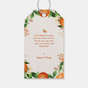 Elegant Citrus Orange Wedding Thank You Favor Gift Tags