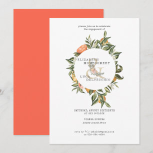 Elegant Citrus Orchard Wedding Engagement Party Invitation