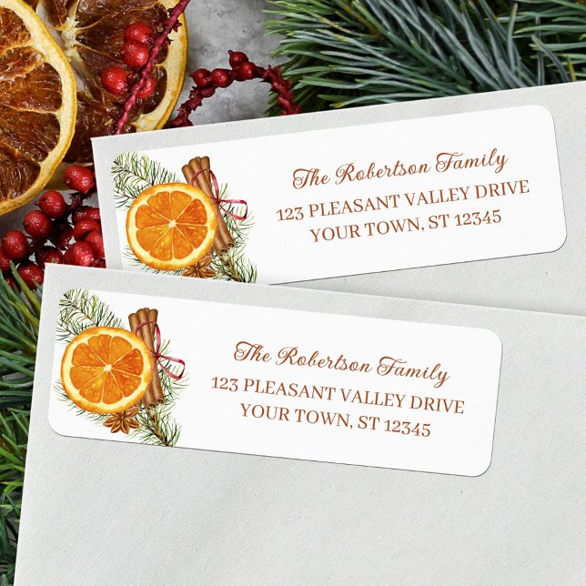 Elegant Citrus Spice Christmas Return Address (Creator Uploaded)