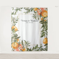 Elegant Citrus Wedding Photo Booth Backdrop