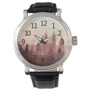 Elegant City of Prague Acrylic Artwork Watch