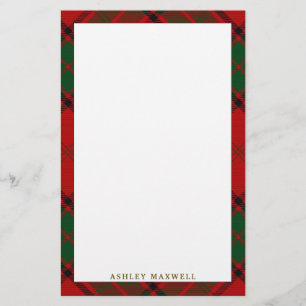 Elegant Clan Maxwell Tartan Plaid Stationery