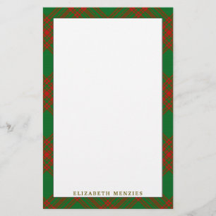 Elegant Clan Menzies Tartan Plaid Stationery