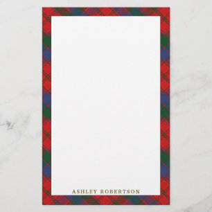 Elegant Clan Robertson Tartan Plaid Stationery