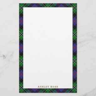 Elegant Clan Rose Tartan Plaid Stationery