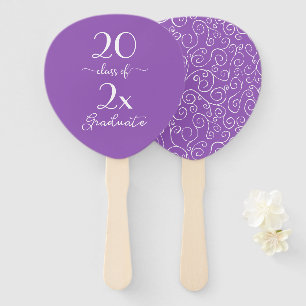 Elegant Class Of 2019 Graduate Violet Pattern Hand Fan