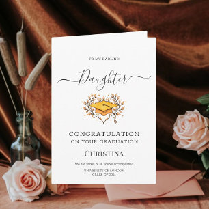 Elegant Class of 2024 Graduation Cap Folded Card