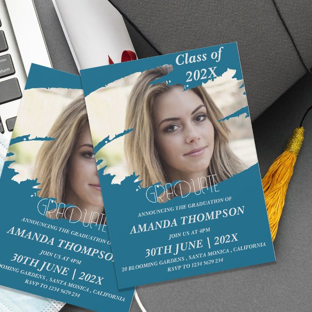 Elegant Class Of 2025 Grad Photo Graduation Party Invitation (Elegant Class Of 2026 Grad Photo Graduation Party Invitation)