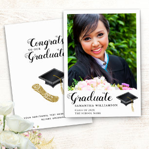Elegant Class of 2025 Graduate Photo Graduation Announcement