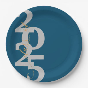 Elegant Class of 2025  Graduation Party Paper Plate