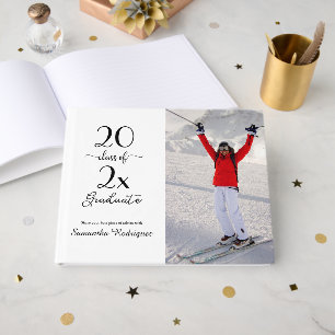 Elegant Class Of 2025 Photo Pattern Graduation Guest Book