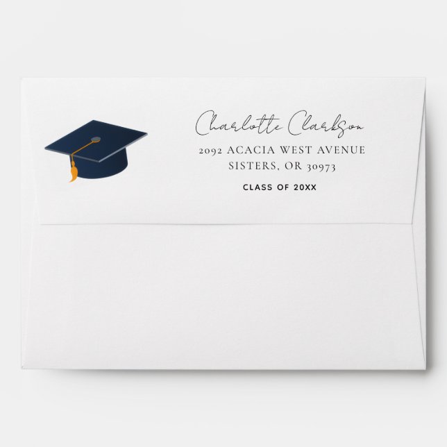 Elegant Class of 2026 Academic Graduation Envelope (Back (Top Flap))