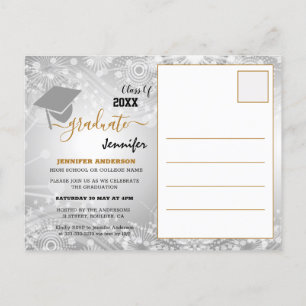 Elegant Class of 20XX, Photo, Topper Graduation An Announcement Postcard