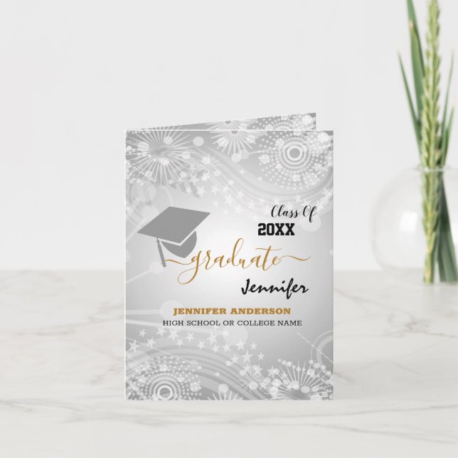 Elegant Class of 20XX, Photo, Topper Graduation In Invitation (Front)