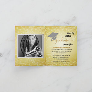 Elegant Class of 20XX, Photo, Topper Graduation Invitation