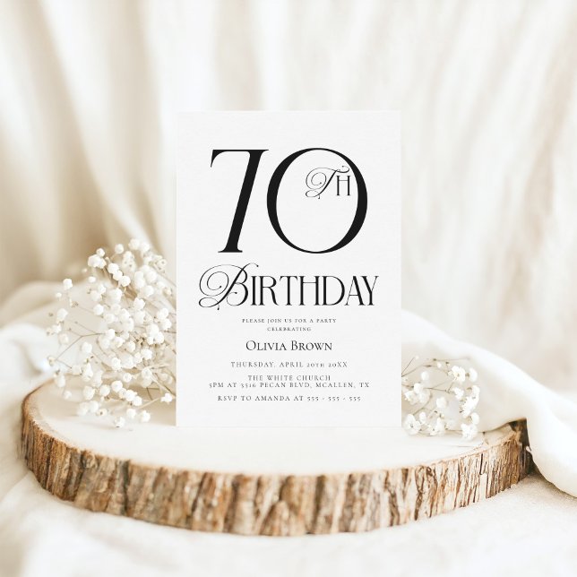Elegant Classic 70th Birthday Party Invitation (Creator Uploaded)