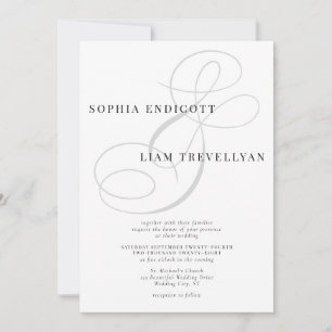 Elegant Classic Ampersand Calligraphy Wedding Invitation