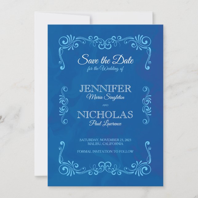 Elegant Classic and Vintage Formal Wedding Invitation (Front)