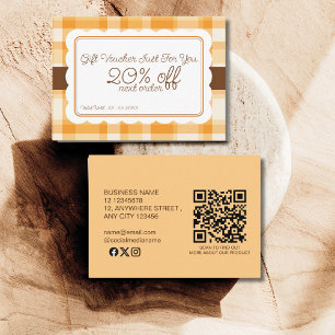 Elegant Classic Autumn Plaid Pattern Gift  Discount Card