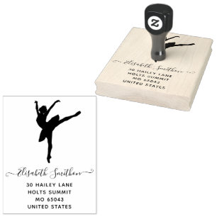 Elegant Classic Ballet Dancer Personal Stationery Rubber Stamp