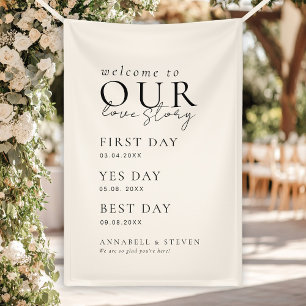 Elegant, Classic, Beige, WELCOME TO OUR LOVE STORY Banner
