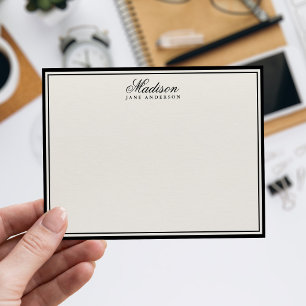 Elegant Classic Black and Ivory Monogram Card
