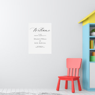 Elegant Classic Black and White Caligraphy Wedding Poster