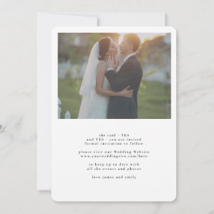 Elegant Classic Black and White Caligraphy Wedding Save The Date