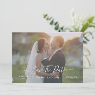 Elegant Classic Black and White Caligraphy Wedding Save The Date