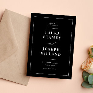 Elegant Classic Black and White Wedding Save The Date
