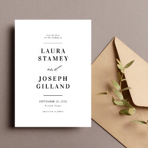 Elegant Classic Black and White Wedding Save The Date
