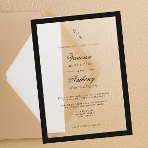 Elegant Classic Black Border Wedding Acrylic Invitations