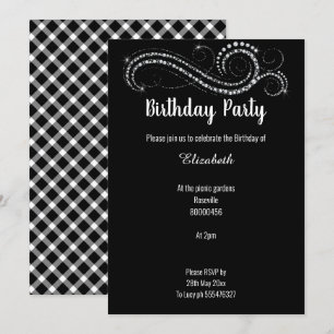 ELEGANT CLASSIC BLACK DIAMOND INVITATION