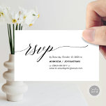 Elegant Classic, Black Script, Party RSVP Enclosure Card<br><div class="desc">This is the Modern Beautiful elegant classic RSVP card,  in Black calligraphy Script,  for your wedding Invitation respond,  or party celebration Enclosure Card. You can change the font colours,  and add your wedding details in the matching font / lettering. #TeeshaDerrick</div>