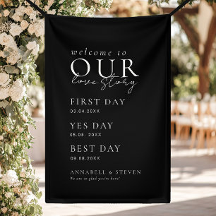 Elegant, Classic, Black, WELCOME TO OUR LOVE STORY Banner