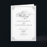 Elegant Classic Black & White Calligraphy Wedding Programme<br><div class="desc">Featuring elegant script calligraphy text and a modern serif font,  this sophisticated black and white design is the perfect Catholic Mass Rite of Marriage program for your special day. Easily customize the order of service text and colors to your match your event aesthetic. Matching items available soon.</div>