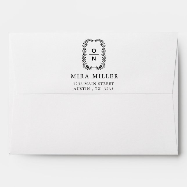 ELEGANT CLASSIC BLACK & WHITE Envelope (Back (Top Flap))