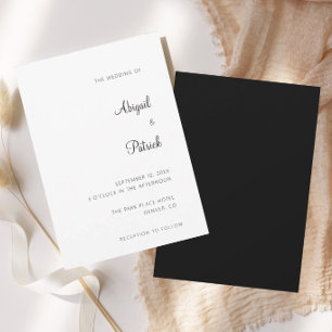 Elegant Classic Black & White Wedding  Invitation