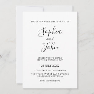 Elegant Classic Black & White Wedding Invitation