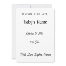 Elegant Classic Blue Boy Birth Announcement Photo