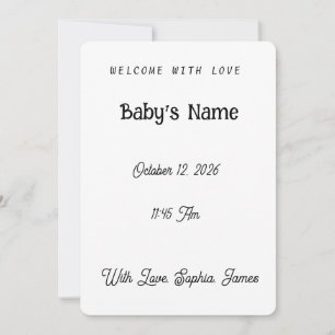 Elegant Classic Blue Boy Birth Announcement Photo