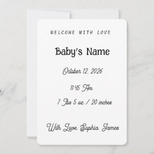 Elegant Classic Blue Boy Birth Announcement Photo 