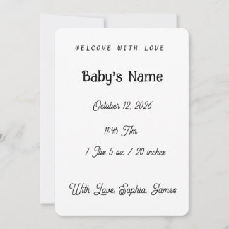 Elegant Classic Blue Boy Birth Announcement Photo