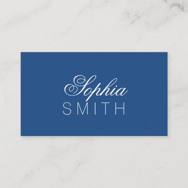 Elegant Classic Blue - Enter your name Business Card (Front)