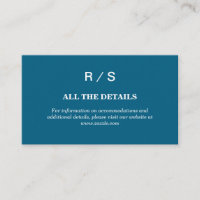 Elegant Classic Blue Monogram Enclosure Card
