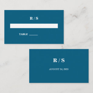 Elegant Classic Blue Monogram Place Card