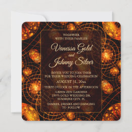 Elegant Classic Boho Modern Gold #901 Wedding Invitation