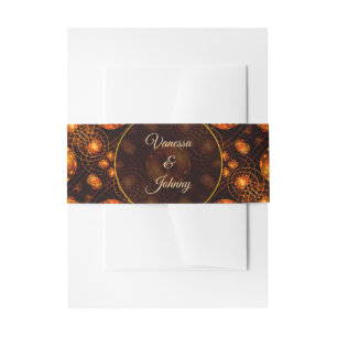 Elegant Classic Boho Modern Gold #901 Wedding Invitation Belly Band